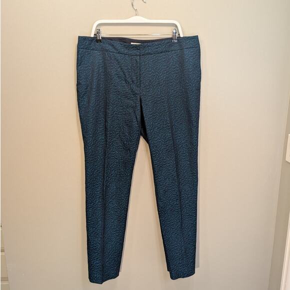 Boden Trousers Womens Pants Blue Green Black Pattern Classic - Size 14L - Picture 1 of 7